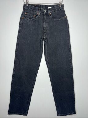 Men’s Vintage Levi's 550 Relaxed Fit Straight Jeans Black Denim 100% Cotton Y2K